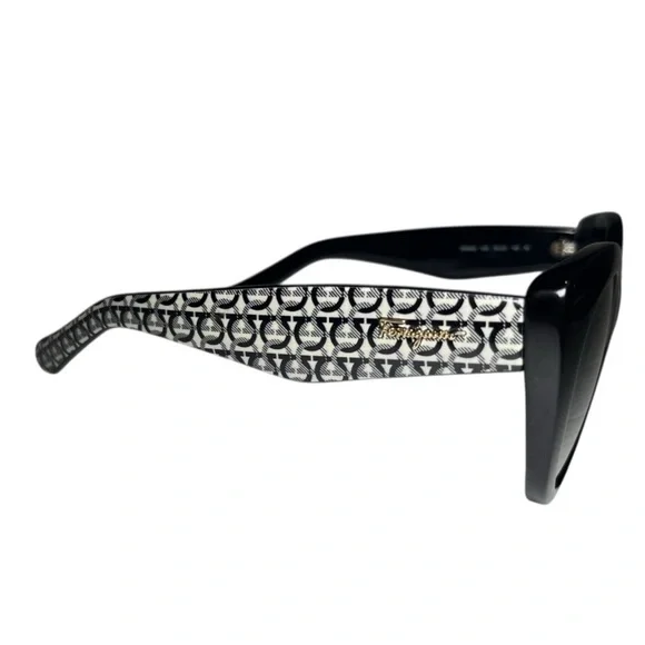 NWT Elegant Salvatore Ferragamo SF964S 003 Sunglasses Women's BLK Made In Italy - Picture 5 of 10